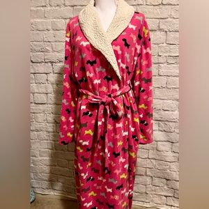 Dearfoams puppies Robe Womens Sherpa Collar Size 1X
